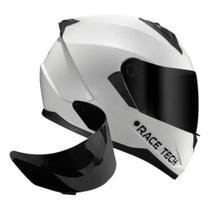 Capacete race tech sector monocolor branco com viseira fumê extra