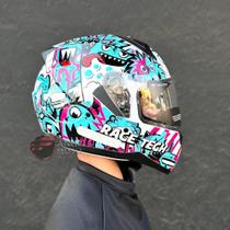 Capacete Race Tech Sector Monsters White Blue Capacete Race Tech Sector Monsters White Blue