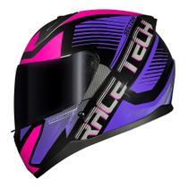 Capacete Race Tech Sector Slash Preto Roxo Brilho
