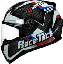 Capacete Race Tech Sector Voltkon - Preto/Branco - 56 (P)