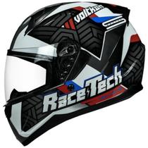 Capacete Race Tech Sector Voltkon Preto Branco