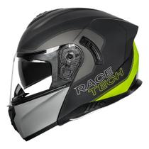 Capacete Race Tech Signal Active Titânio Fosco, Cinza e Amarelo Capacete Race Tech Signal Active Titânio Fosco, Cinza e Amarelo