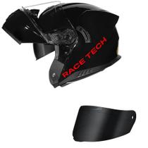 Capacete Race Tech Signal Monocolor Preto Brilhante Mais Viseira Fumê Capacete Race Tech Signal Monocolor Preto Brilhante Mais Viseira Fumê