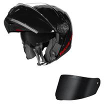 Capacete Race Tech Signal Monocolor Preto Brilhante Mais Viseira Fumê