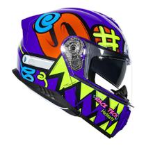 Capacete Race Tech Signal Stuff Roxo e Laranja 58 Capacete Race Tech Signal Stuff Roxo e Laranja 58