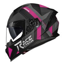Capacete Race Tech Volt Abstrak Preto e Rosa Fosco