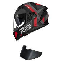 Capacete Race Tech Volt Abstrak Preto e Vermelho Mais Viseira Fumê Capacete Race Tech Volt Abstrak Preto e Vermelho Mais Viseira Fumê