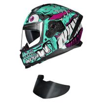 Capacete Race Tech Volt Croc Aqua Mais Viseira Fumê Capacete Race Tech Volt Croc Aqua Mais Viseira Fumê