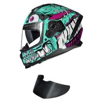 Capacete Race Tech Volt Croc Aqua Mais Viseira Fumê