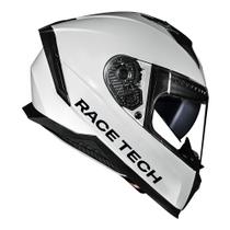 Capacete Race Tech Volt Monocolor Branco Brilhante Com Óculo Interno