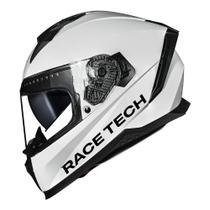Capacete Race Tech Volt Monocolor Branco Brilhante Capacete Race Tech Volt Monocolor Branco Brilhante