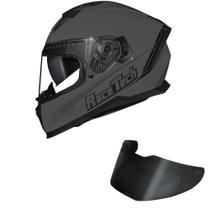 Capacete Race Tech Volt Monocolor Cinza Brilhante Mais Viseira Fumê Capacete Race Tech Volt Monocolor Cinza Brilhante Mais Viseira Fumê