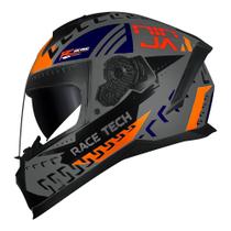 Capacete Race Tech Volt Ninja Cinza e Azul Capacete Race Tech Volt Ninja Cinza e Azul