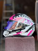 Capacete race tech volt ninja white e pink Capacete race tech volt ninja white e pink