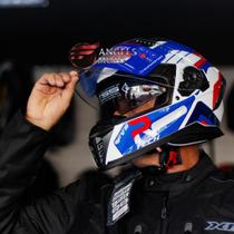 Capacete Race Tech Volt Track White Blue Capacete Race Tech Volt Track White Blue