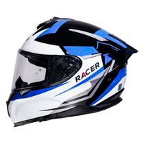 Capacete Racer1 Rc2 Start Attitude Preto Branco Azul