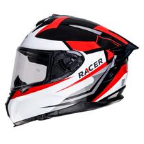 Capacete Racer1 Rc2 Start Attitude Preto Branco Vermelho