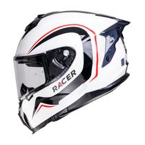 Capacete Racer1 Rc2 Start Brave Branco Preto Vermelho