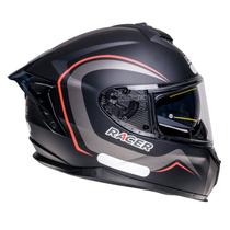 Capacete Racer1 Rc2 Start Brave Preto Cinza Vermelho Capacete Racer1 Rc2 Start Brave Preto Cinza Vermelho