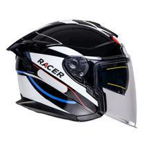 Capacete Racer1 Rc3 Wind-R Horizon Preto Branco Vermelho Azul
