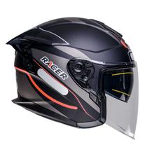 Capacete Racer1 Rc3 Wind-R Horizon Preto Cinza Vermelho