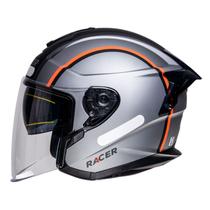 Capacete Racer1 Rc3 Wind-R Voyager Cinza Preto Laranja