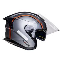 Capacete Racer1 Rc3 Wind-R Voyager Cinza Preto Laranja