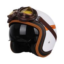 Capacete Retrô 3/4 Aberto - Design Vintage para Homens e Mulheres