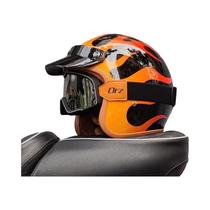 Capacete Retrô Aberto 3/4 Para Motocicleta, Modelo ORZ-508, Estilo Café Racer