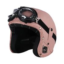 Capacete Retrô De Couro PU Vintage Para Motocicleta Aberto 3/4 Estilo Chopper Bicicleta Clássica Capacete Retrô De Couro PU Vintage Para Motocicleta Aberto 3/4 Estilo Chopper Bicicleta Clássica