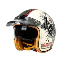 Capacete Retro Masculino De Inverno, Estilo Americano, Três Quartos Para Motocicleta