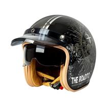 Capacete Retro Masculino De Inverno, Estilo Americano, Três Quartos Para Motocicleta