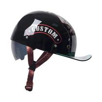 Capacete Retro Universal Para Motocicleta, Equipamento De Segurança Para Verão, Cruzeiro, Skate E