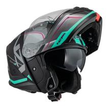 Capacete Robocop Articulado Nzi Combi 3 Orbe Turquesa Oculos Capacete Robocop Articulado Nzi Combi 3 Orbe Turquesa Oculos