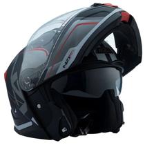 Capacete Robocop Articulado Nzi Combi 3 Orbe Vermelho Oculos