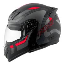 Capacete Robocop Escamoteável Fechado Mixs Gladiator Delta S Cor Cinza Vermelho Fosco Tam. 58 - Mix 5