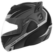 Capacete Robocop Escamoteável V-Pro Jet 3 Cinza e Preto Tam. 62 CAP-577CZPTA Pro Tork