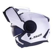 Capacete Robocop LS2 Scope Monocolor Branco Brilhante Escamoteavel Articulado Capacete Robocop LS2 Scope Monocolor Branco Brilhante Escamoteavel Articulado