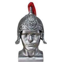 Capacete Roman Gladiator Warrior Copper com pluma vermelha