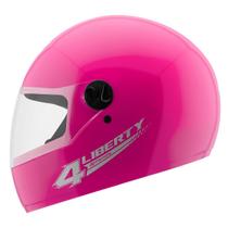 Capacete Rosa Tamanho 58 ProTork Viseira Cristal Casco Em ABS E Cinta Jugular Com Fecho Revestido Em EPS