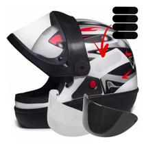 Capacete San Marino Automático Branco E Kit Viseiras Adesivo Capacete San Marino Automático Branco E Kit Viseiras Adesivo