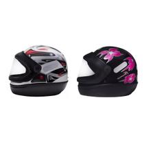 Capacete San Marino Automático Moto Masculino Branco Feminino Preto