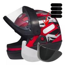 Capacete San Marino Automático Vermelho E Kit Viseiras Adesivo