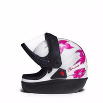 Capacete San Marino Feminino Branco e Rosa Tamanho 58 - Taurus