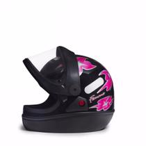 Capacete San Marino Feminino Preto e Rosa Tamanho:60