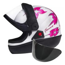 Capacete San Marino Femme Branco Mais Viseira Fume