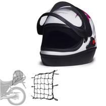 Capacete San Marino Femme Branco Rosa Automático Fechado Mais Redinha Extra