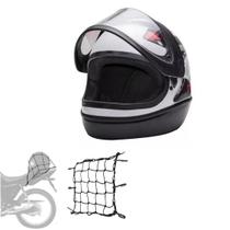 Capacete San Marino Grafic Branco Automático Fechado Mais Redinha Extra