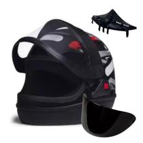 Capacete San Marino Grafic Preto Mais Narigueira Big Viseira Extra Capacete San Marino Grafic Preto Mais Narigueira Big Viseira Extra