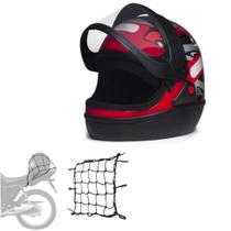Capacete San Marino Grafic Vermelho Automático Fechado Mais Redinha Extra